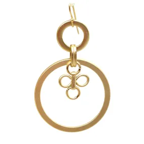 Hoop Earrings With Clover Charm - Matte Gold