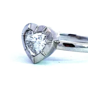 Verge Set Heart-Shaped Diamond Solitaire Ring